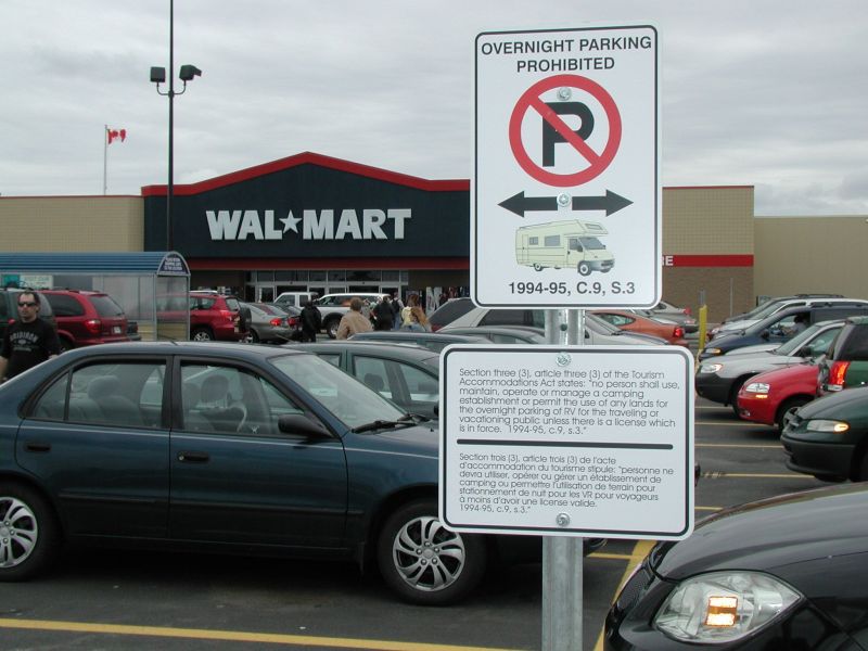 Wal_Mart No RV Overnight Parking Sign
